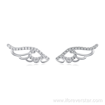 925 Sterling Silver Angel Wings Earrings fashion